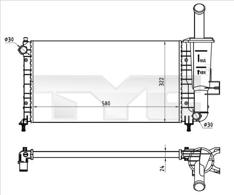 TYC 709-0026-R Radiator, engine cooling