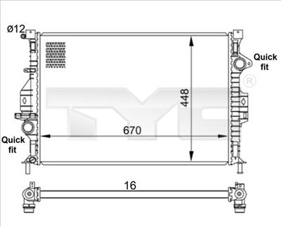 Radiator, engine cooling TYC 710-0057