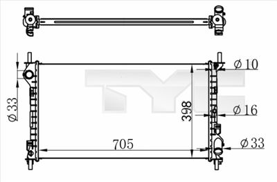 Radiator, engine cooling TYC 710-0068-R