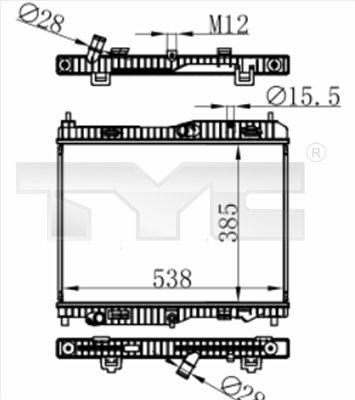 Radiator, engine cooling TYC 710-0059