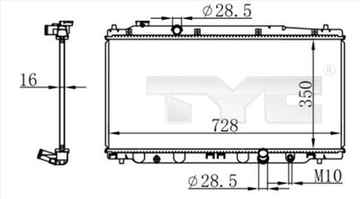 Radiator, engine cooling TYC 712-0053