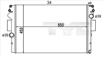 Radiator, engine cooling TYC 715-0004-R