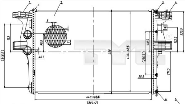 TYC 715-0005 Radiator, engine cooling