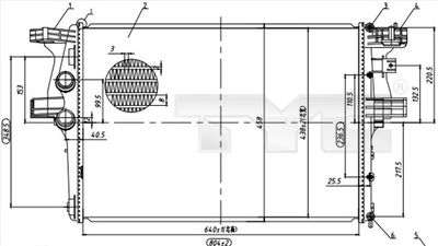 Radiator, engine cooling TYC 715-0005