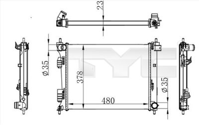 Radiator, engine cooling TYC 717-0001