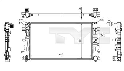 Radiator, engine cooling TYC 721-0014