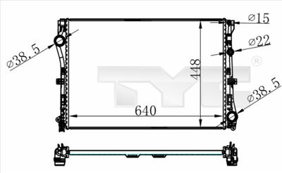 Radiator, engine cooling TYC 721-0021