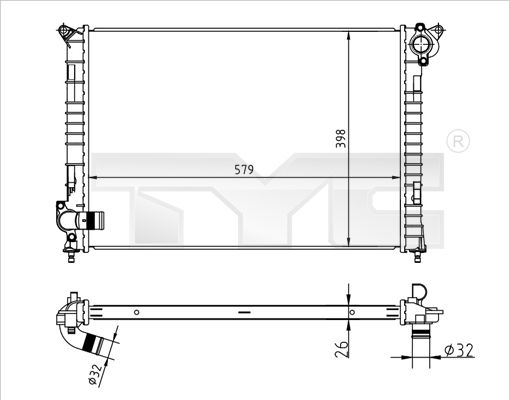TYC 722-0001 Radiator, engine cooling