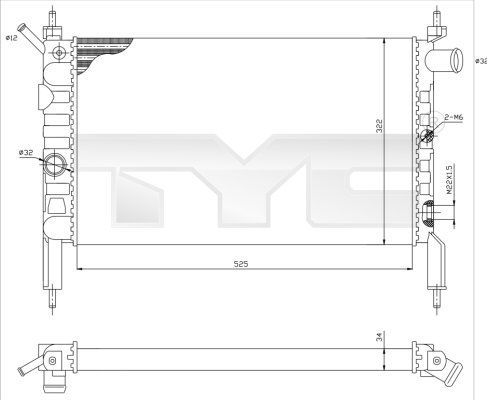TYC 725-0018 Radiator, engine cooling