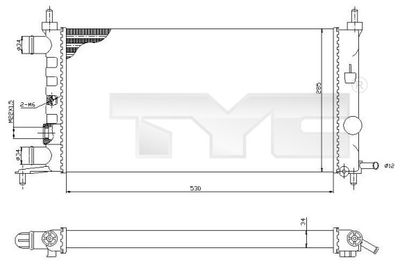 Radiator, engine cooling TYC 725-0025-R