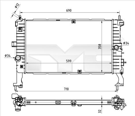 TYC 725-0049 Radiator, engine cooling