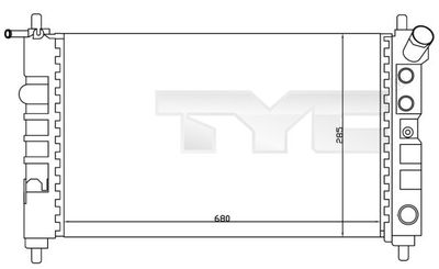 Radiator, engine cooling TYC 725-0005