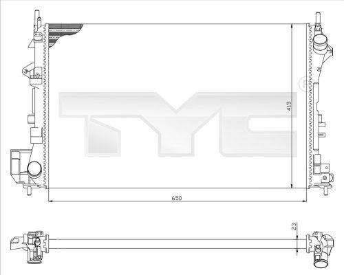 TYC 725-0009 Radiator, engine cooling