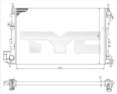 Radiator, engine cooling TYC 725-0009
