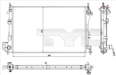 Radiator, engine cooling TYC 725-0010-R