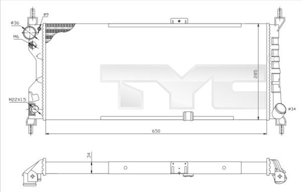 TYC 725-0019-R Radiator, engine cooling