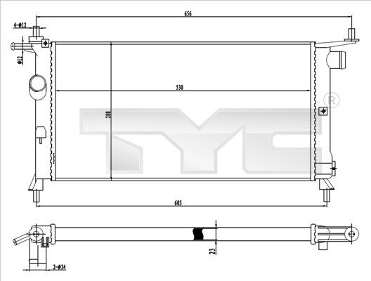TYC 725-0020 Radiator, engine cooling