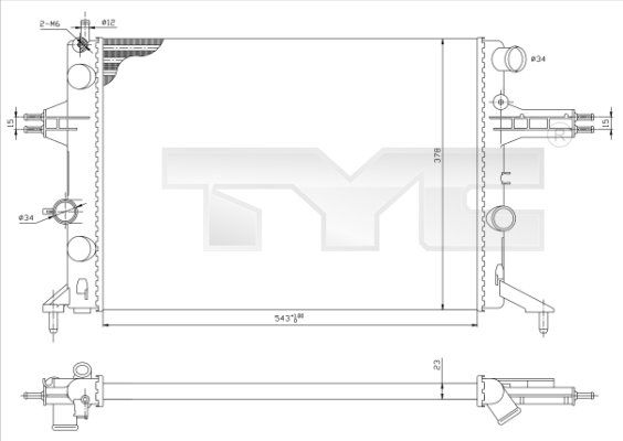 TYC 725-0021 Radiator, engine cooling