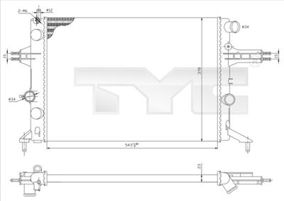 Radiator, engine cooling TYC 725-0021