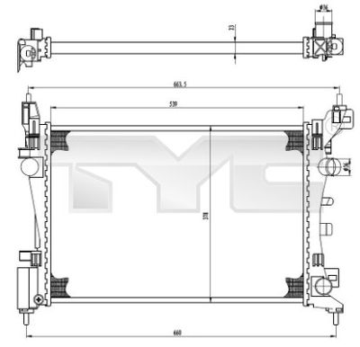 Radiator, engine cooling TYC 725-0035