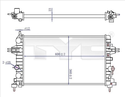 TYC 725-0036-R Radiator, engine cooling