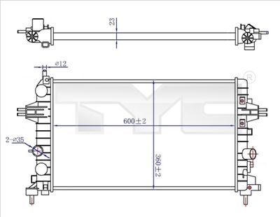 Radiator, engine cooling TYC 725-0036-R