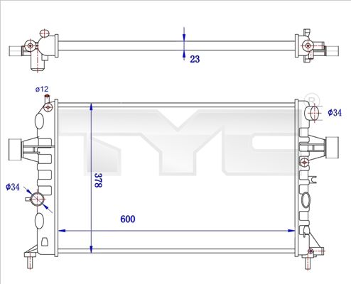 TYC 725-0038-R Radiator, engine cooling