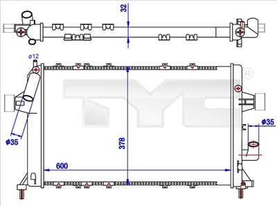 Radiator, engine cooling TYC 725-0039-R