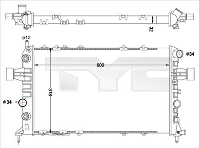 Radiator, engine cooling TYC 725-0040-R