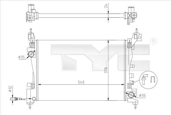 TYC 725-0044-R Radiator, engine cooling