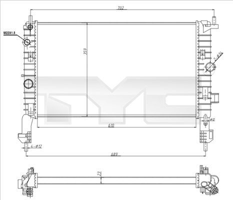 TYC 725-0048-R Radiator, engine cooling