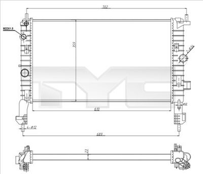Radiator, engine cooling TYC 725-0048-R