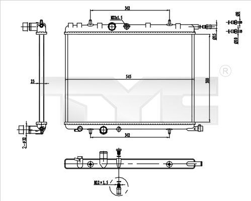 TYC 726-0016-R Radiator, engine cooling