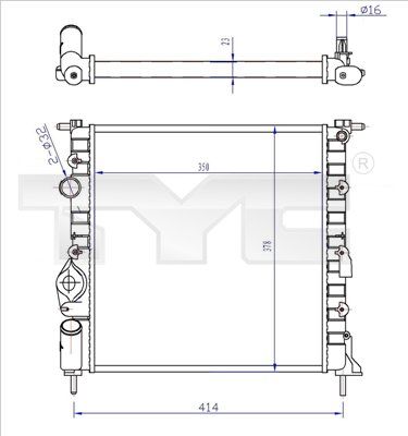 Radiator, engine cooling TYC 728-0013-R
