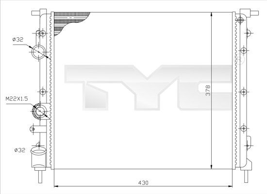 TYC 728-0026 Radiator, engine cooling
