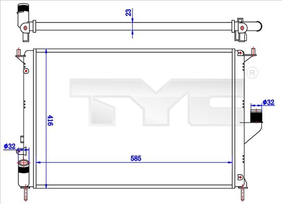 TYC 728-0057 Radiator, engine cooling
