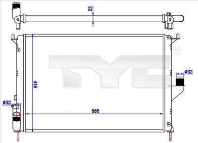 Radiator, engine cooling TYC 728-0057