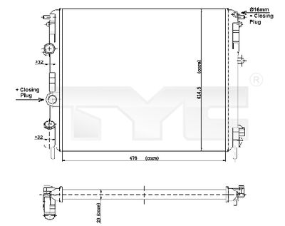 Radiator, engine cooling TYC 728-0010