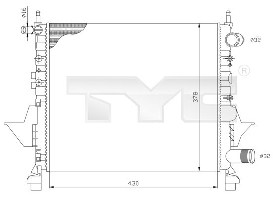 TYC 728-0041 Radiator, engine cooling