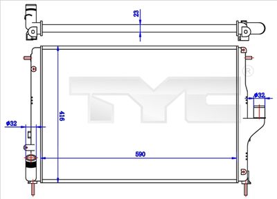 Radiator, engine cooling TYC 728-0056-R