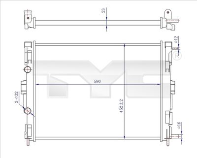 Radiator, engine cooling TYC 728-0059-R