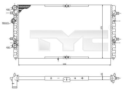 Radiator, engine cooling TYC 731-0002