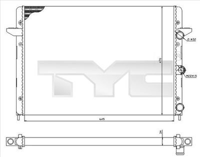 Radiator, engine cooling TYC 737-0005