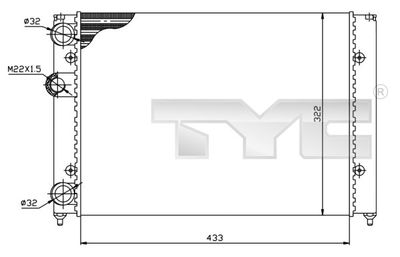 Radiator, engine cooling TYC 737-0039