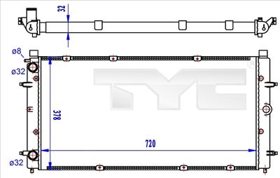 Radiator, engine cooling TYC 737-0059-R