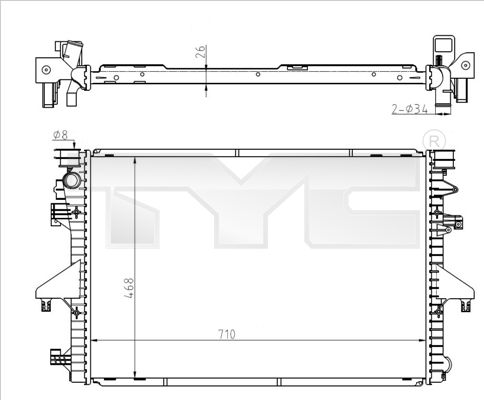 TYC 737-0069 Radiator, engine cooling