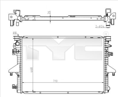 Radiator, engine cooling TYC 737-0069