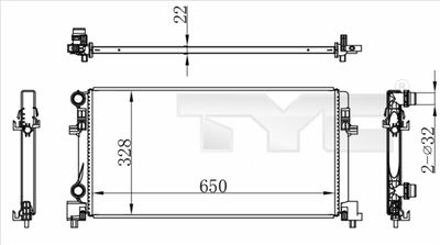 Radiator, engine cooling TYC 737-0073