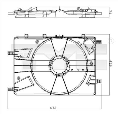 Support, radiator fan TYC 825-0016-1