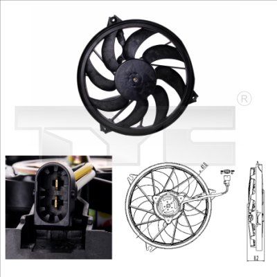 Fan, engine cooling TYC 826-0003